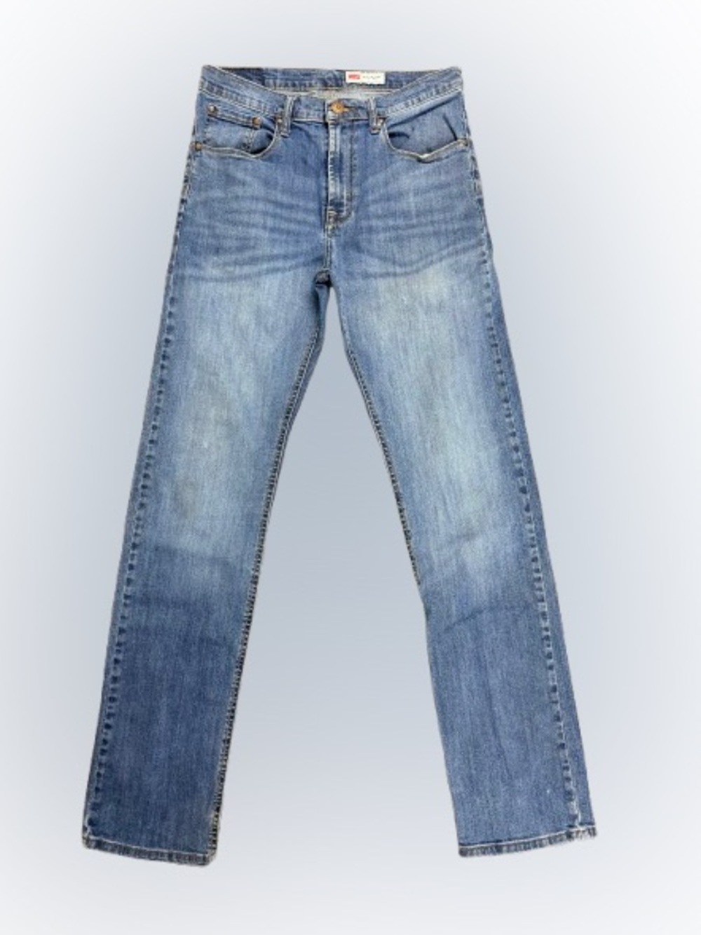Wrangler Straight Leg Jeans 30x32 Medium Wash Classic Fit Distressed
